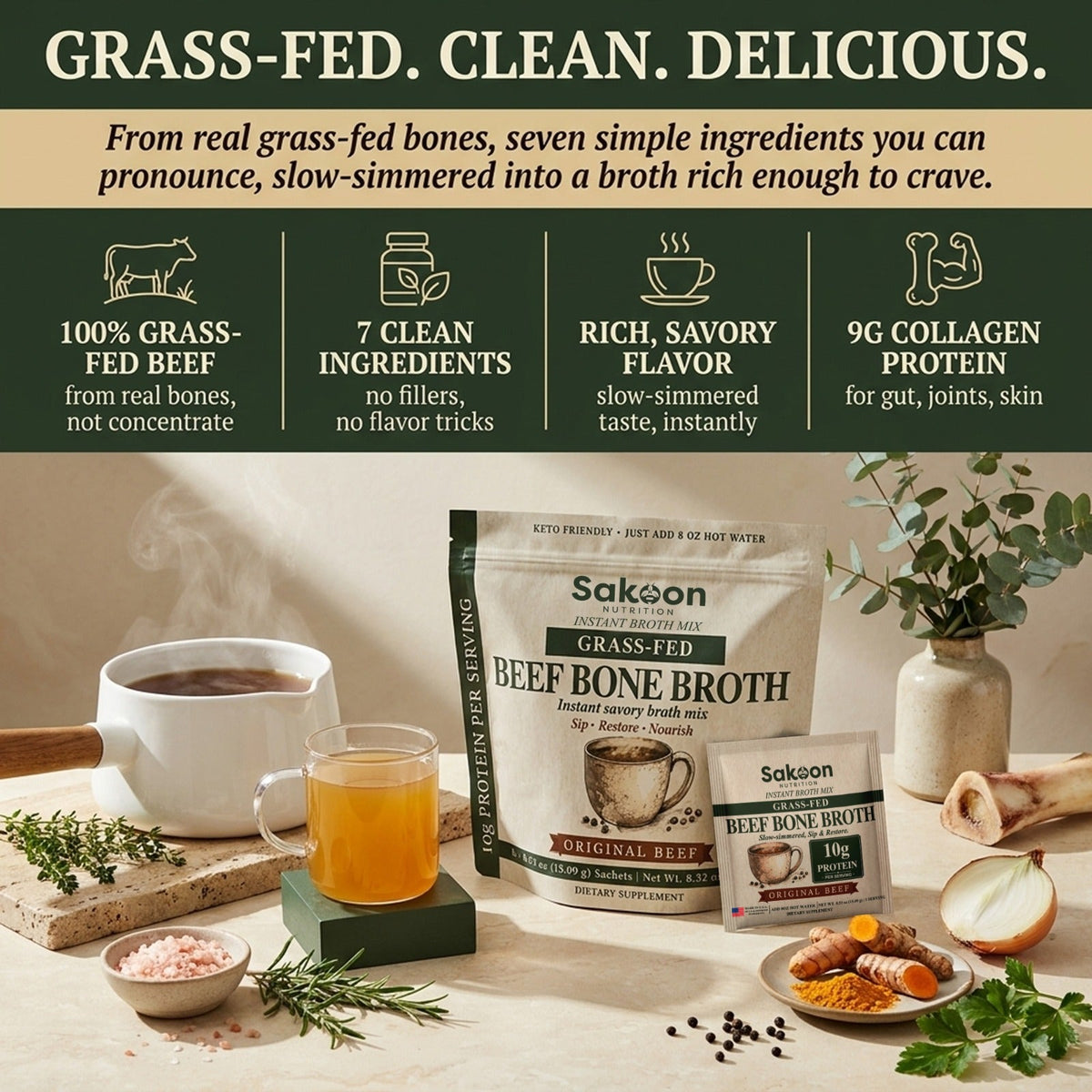 Grass-Fed Beef Bone Broth Powder