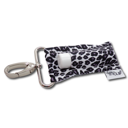 White Leopard LippyClip KISS for larger lip balms, essential oil rollers, etc.