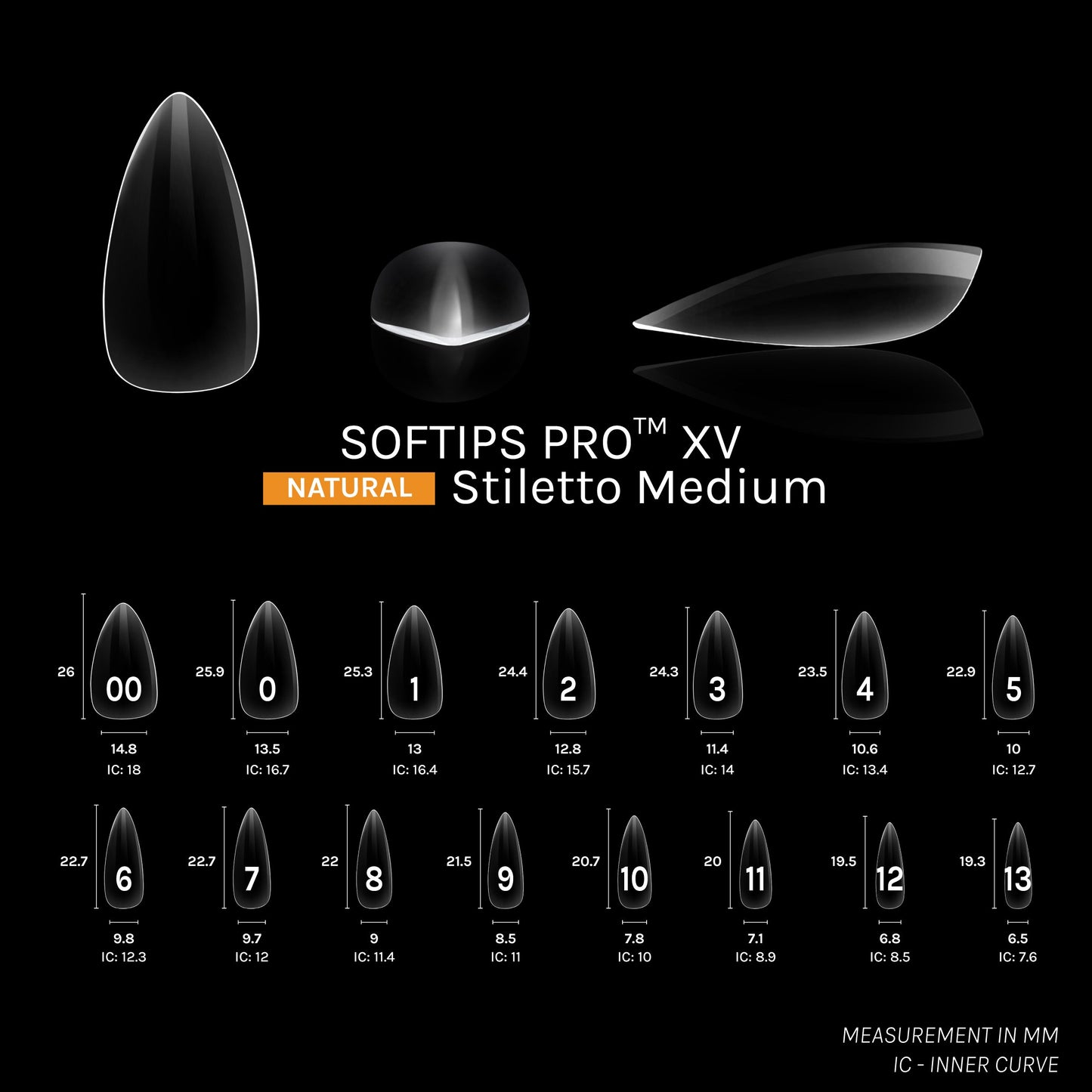 SOFTIPS PRO™ XV NATURAL - STILETTO MEDIUM