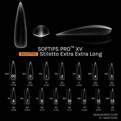 SOFTIPS PRO™ XV SCULPTED - STILETTO EXTRA EXTRA LONG