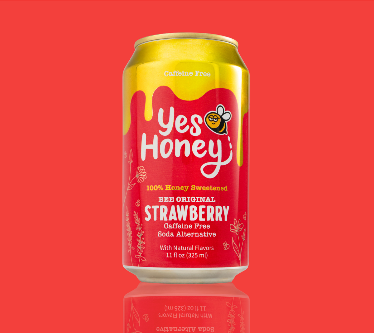 Caisse de soda pétillant à la fraise et au miel