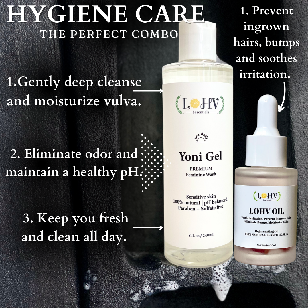 Effective Results Bundle: Premium LOHV YONI GEL feminine wash & LOHV ROSE OIL Bundle Full-Size