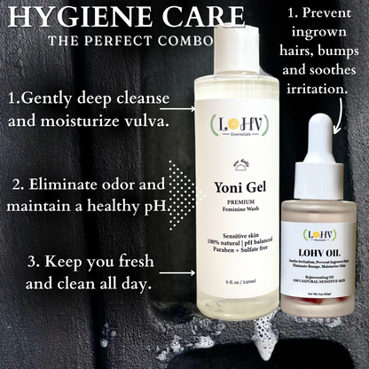 Effective Results Bundle: Premium LOHV YONI GEL feminine wash & LOHV ROSE OIL Bundle Full-Size