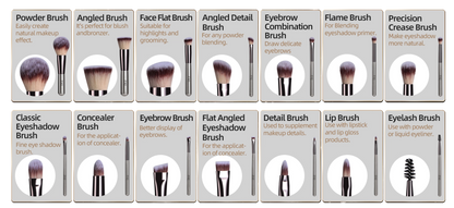 ZAQ 14-Piece Mini Makeup Brush Set with LED Light Mirror