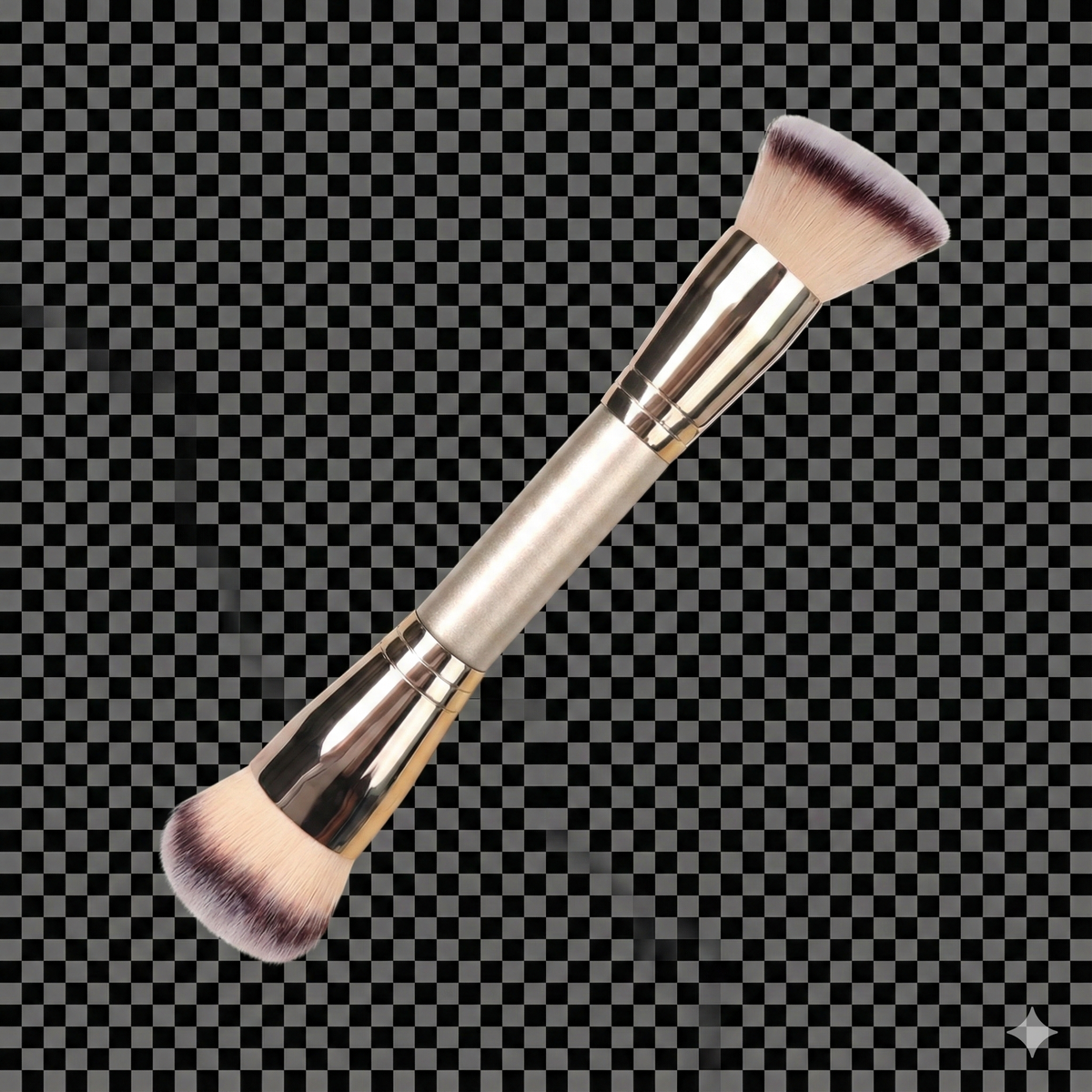 Dual-Ended Foundation Makeup Brush - Angled + Round