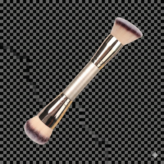Dual-Ended Foundation Makeup Brush - Angled + Round
