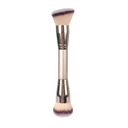 Dual-Ended Foundation Makeup Brush - Angled + Round