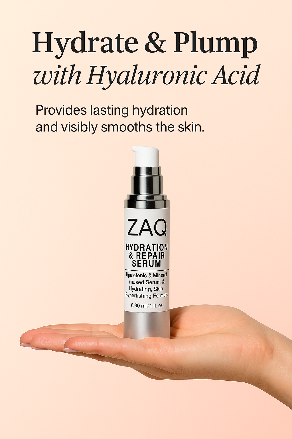 ZAQ Hydration & Repair Serum – Hyaluronic & Mineral-Infused Formula for Skin Replenishment