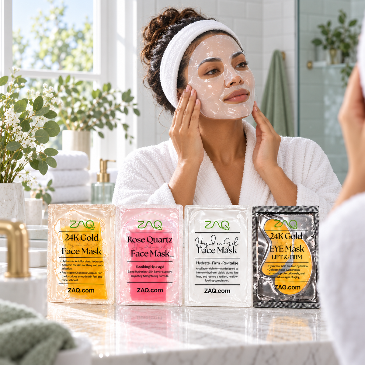 ZAQ Hydrogel Mask Collection – 4-Piece Face & Eye Mask Set