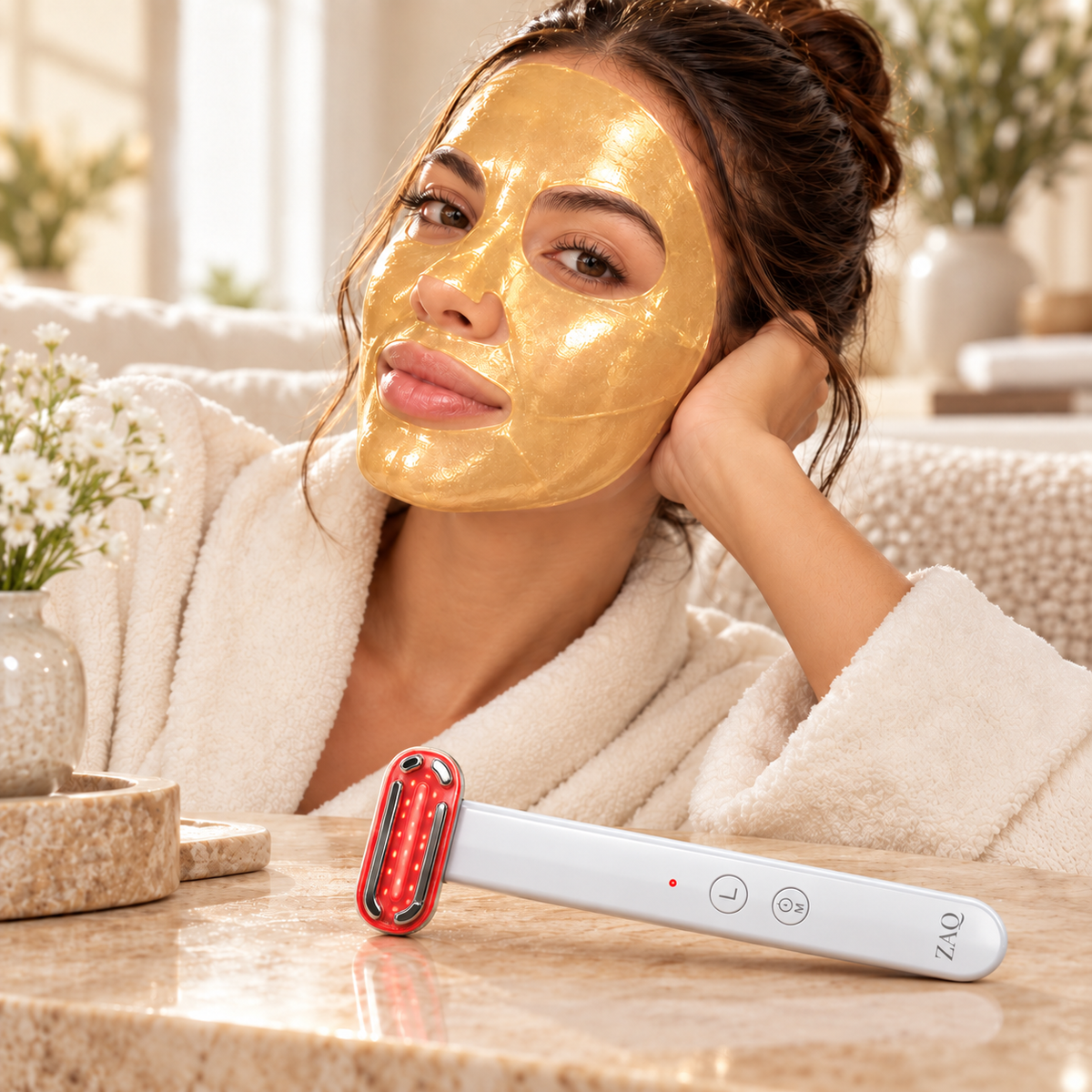 ZAQ ZAYN 2.0 Facial Wand + 24K Gold Hydrogel Face Mask Bundle