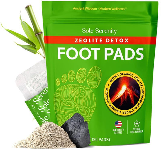 Sole Serenity 2-in-1 Detox Foot Pads - Zeolite, Ginger, Wormwood