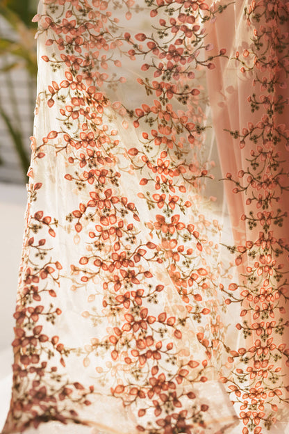 Embroidered Floral Lace Maxi Dress