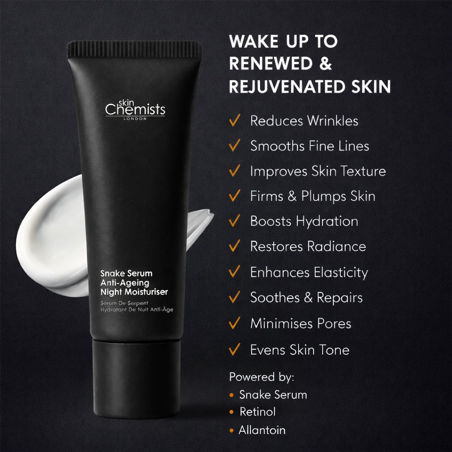 skinChemists Snake Serum Anti-Ageing Night Moisturiser 50ml