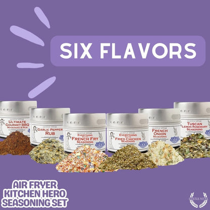 Air Fryer Kitchen Hero Seasoning Set - Artisanal Spice Blends Six Pack