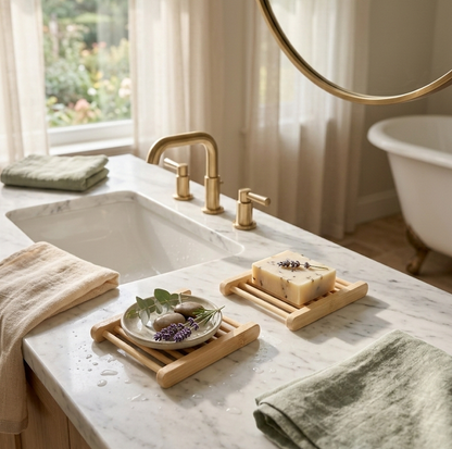 Bamboo Soap Bar Dish. Eco-Friendly