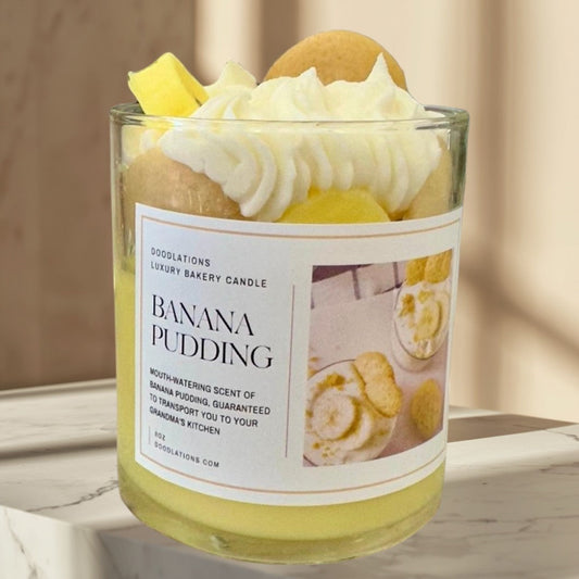 Doodlations Boutique Candle | Banana Pudding