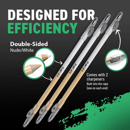 3PCS Tomb45 Barber Pencil – Hairline & Beard Trace Guide (With Sharpeners)