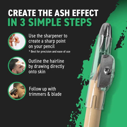 3PCS Tomb45 Barber Pencil – Hairline & Beard Trace Guide (With Sharpeners)