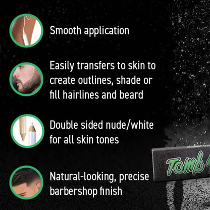 3PCS Tomb45 Barber Pencil – Hairline & Beard Trace Guide (With Sharpeners)