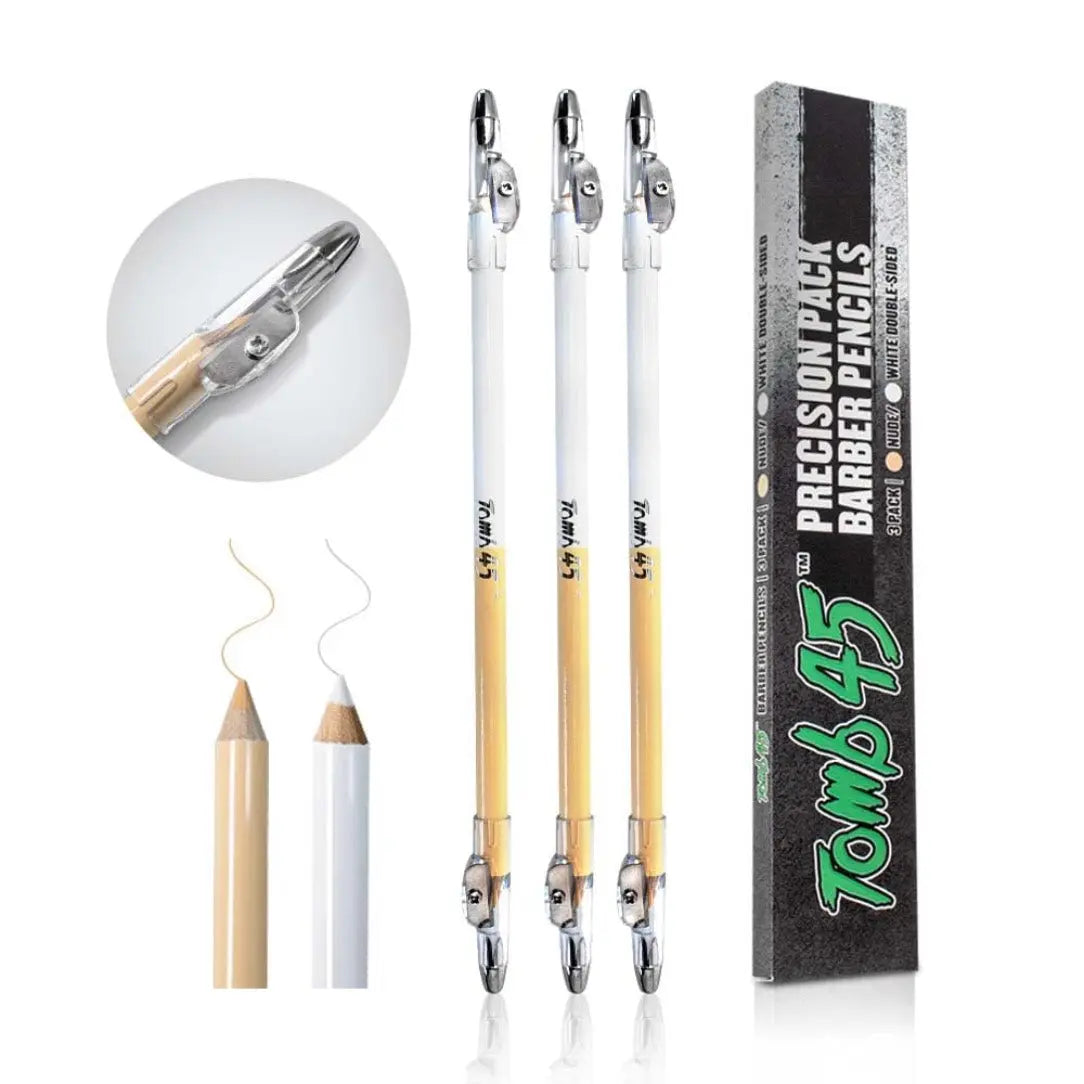 3PCS Tomb45 Barber Pencil – Hairline & Beard Trace Guide (With Sharpeners)