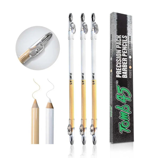 3PCS Tomb45 Barber Pencil – Hairline & Beard Trace Guide (With Sharpeners)