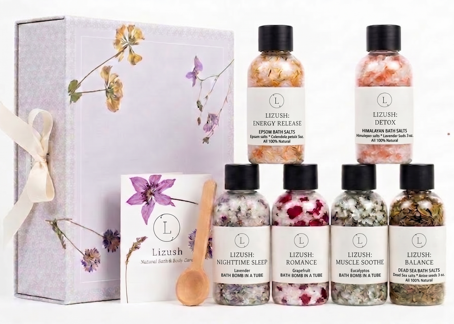 Luxury Bath Salts Gift Set – 6 Bottles