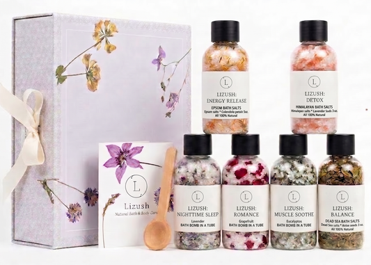 Luxury Bath Salts Gift Set – 6 Bottles