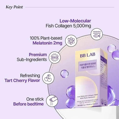 [Bundle] Low Molecular Collagen 5000 With Phyto Melatonin, 14 sticks x 3box