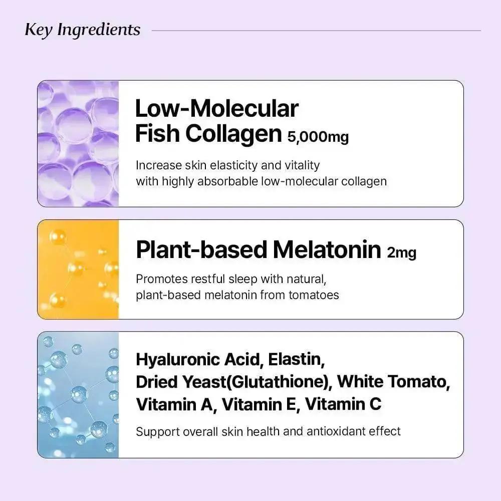 [Bundle] Low Molecular Collagen 5000 With Phyto Melatonin, 14 sticks x 3box