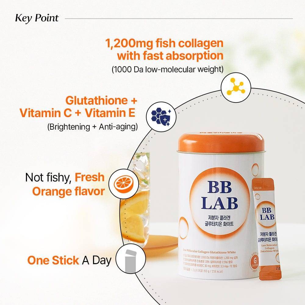 [Bundle] Low-Molecular Collagen Glutathione White, 30 sticks x 3box
