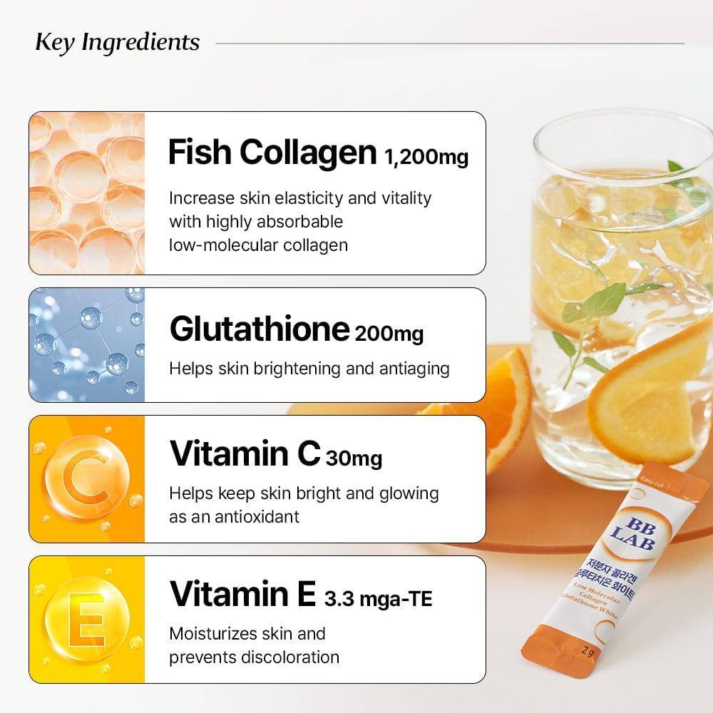 [Bundle] Low-Molecular Collagen Glutathione White, 30 sticks x 3box