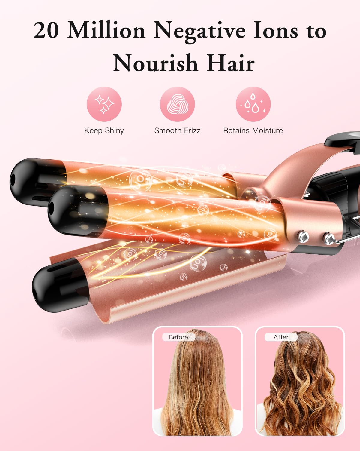 BESTOPE PRO 5 in 1 Curling Iron, Curling Wand Set with Negative Ion Thermal Brush and 4 Interchangeable Ceramic Curling Irons (0.35“ - 1.5”), Fast Heating Crimper Hair Tool in All Hair Type, Women Gifts | Daily Health & Beauty