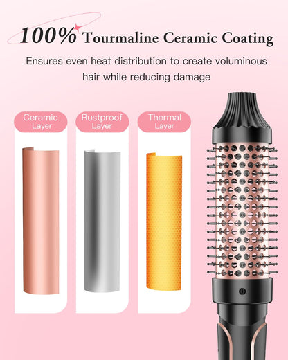 BESTOPE PRO 5 in 1 Curling Iron, Curling Wand Set with Negative Ion Thermal Brush and 4 Interchangeable Ceramic Curling Irons (0.35“ - 1.5”), Fast Heating Crimper Hair Tool in All Hair Type, Women Gifts | Daily Health & Beauty