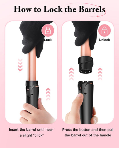 BESTOPE PRO 5 in 1 Curling Iron, Curling Wand Set with Negative Ion Thermal Brush and 4 Interchangeable Ceramic Curling Irons (0.35“ - 1.5”), Fast Heating Crimper Hair Tool in All Hair Type, Women Gifts | Daily Health & Beauty
