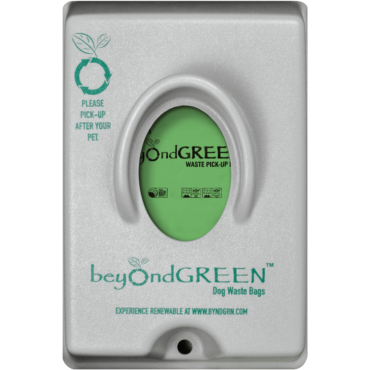 beyondGREEN Single-Pull Dog Waste Bag Dispenser – Wall/Pole Mount – Compatible with Single-Pull Header Packs – Heavy-Duty Construction