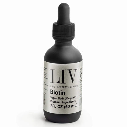 Biotin Liquid Skin Nutrients (Vegan, 10,000mcg each, 60 Servings)