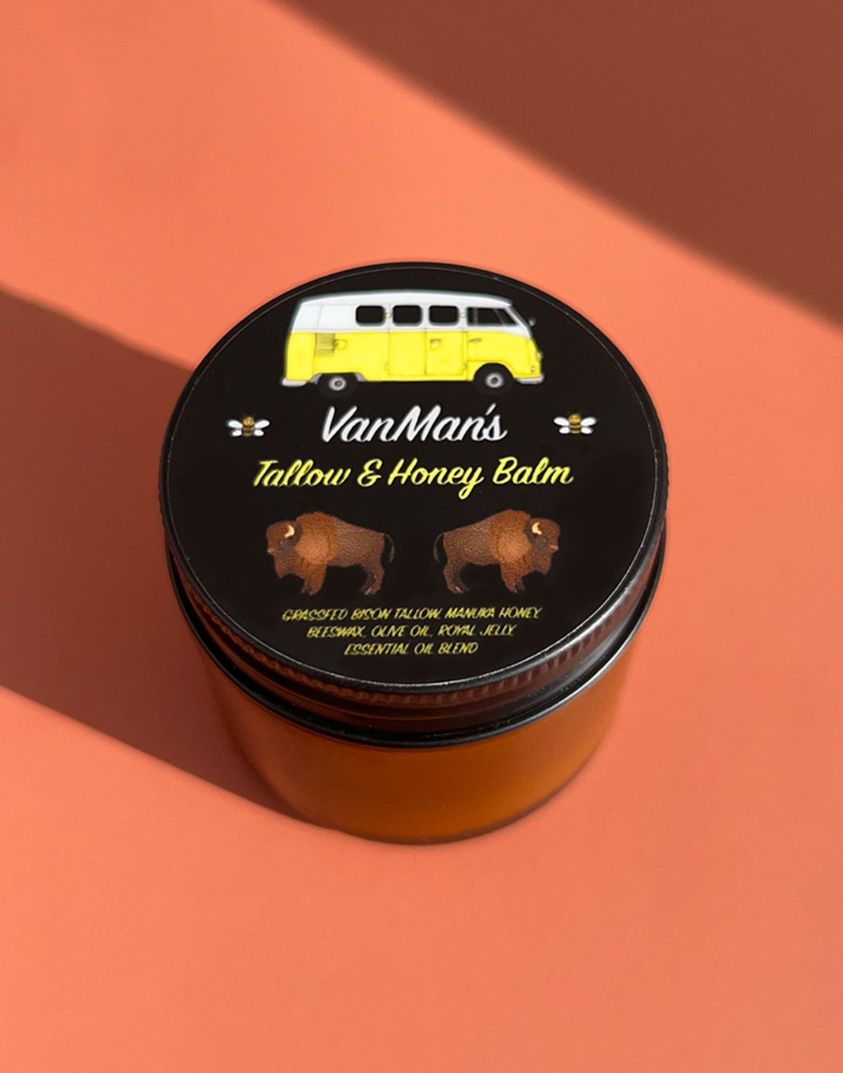 VanMan's Bison Tallow & Honey Balm - 2 oz *No Essential Oils*