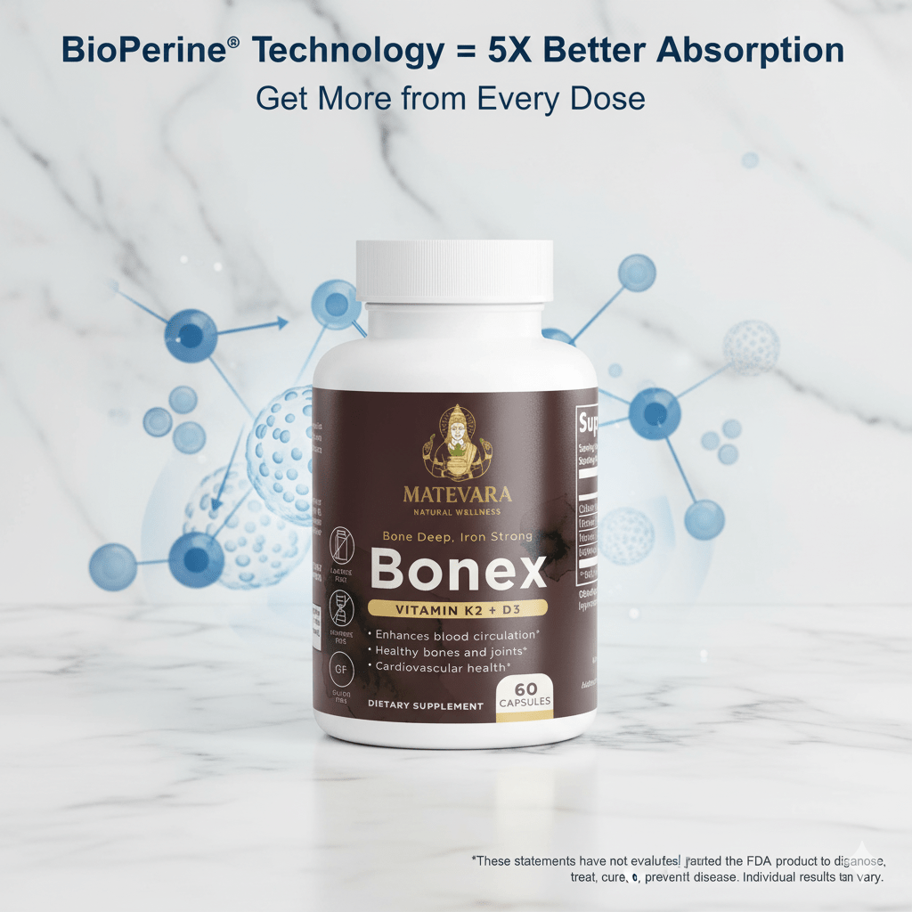 Bonex VIT D3, K2 MK-7 & Calcium | 60 Capsules