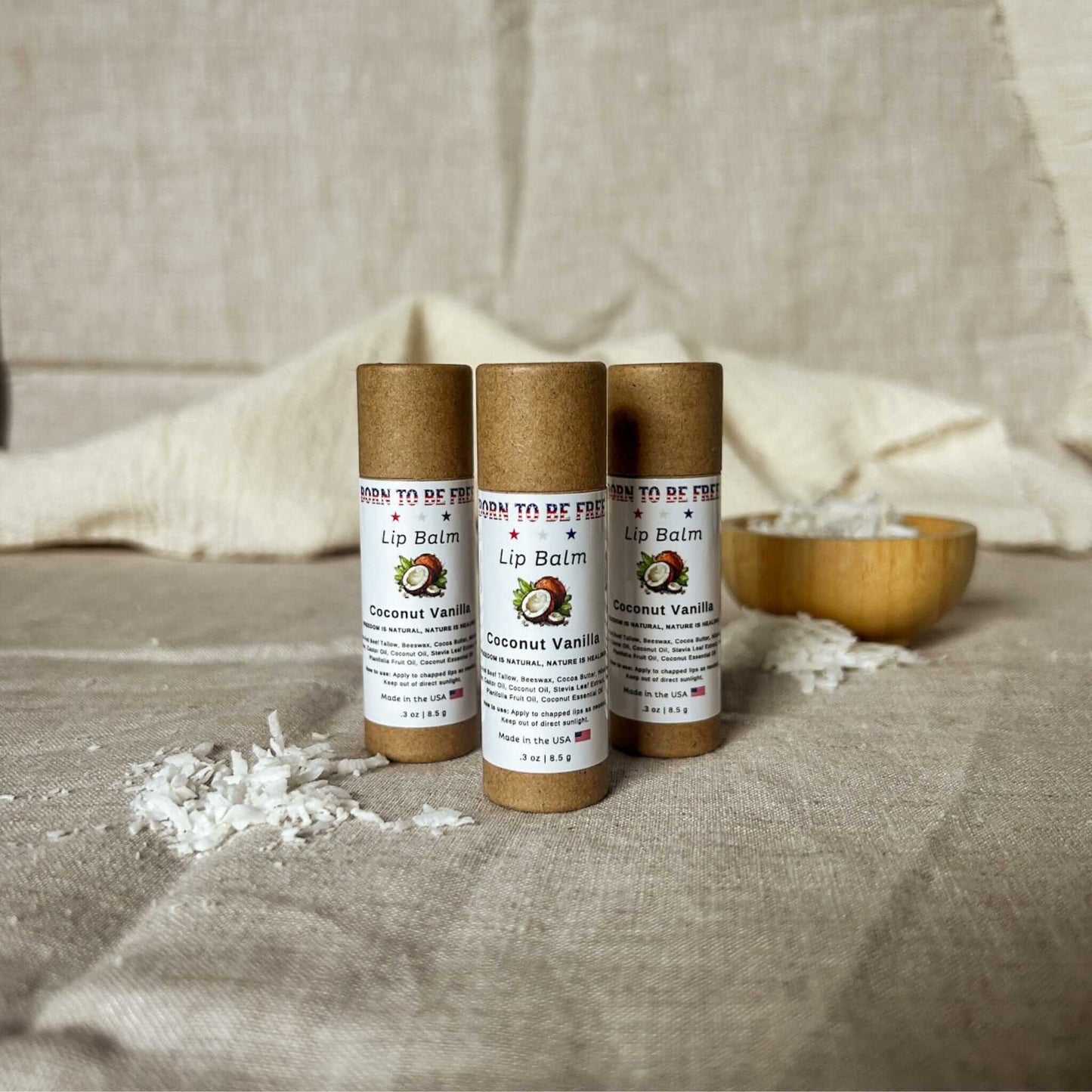 Bálsamo labial de coco y vainilla