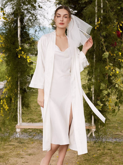 Elegant Robe Dress & Pajama Set Bridal