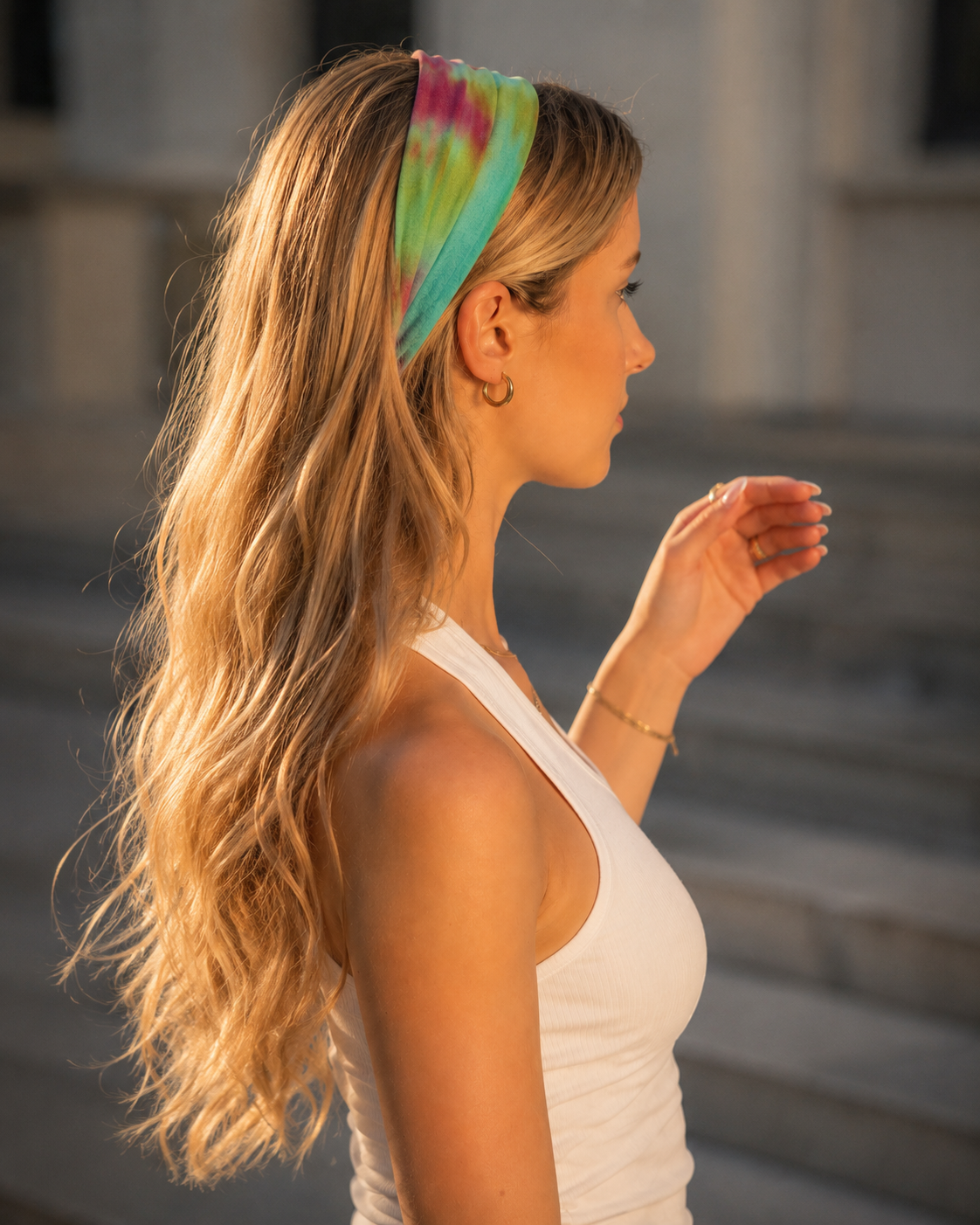 Rue - Long Style  Tie-Dye Sports Wrap