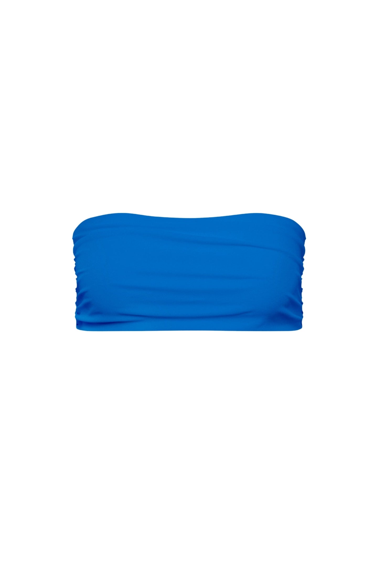 Capri Ruched Bandeau Bikini Top – Blue