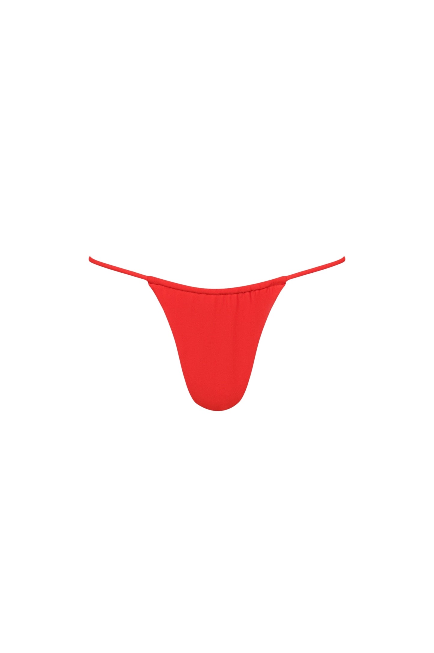 Bas de bikini Capri froncé à cordes rouge