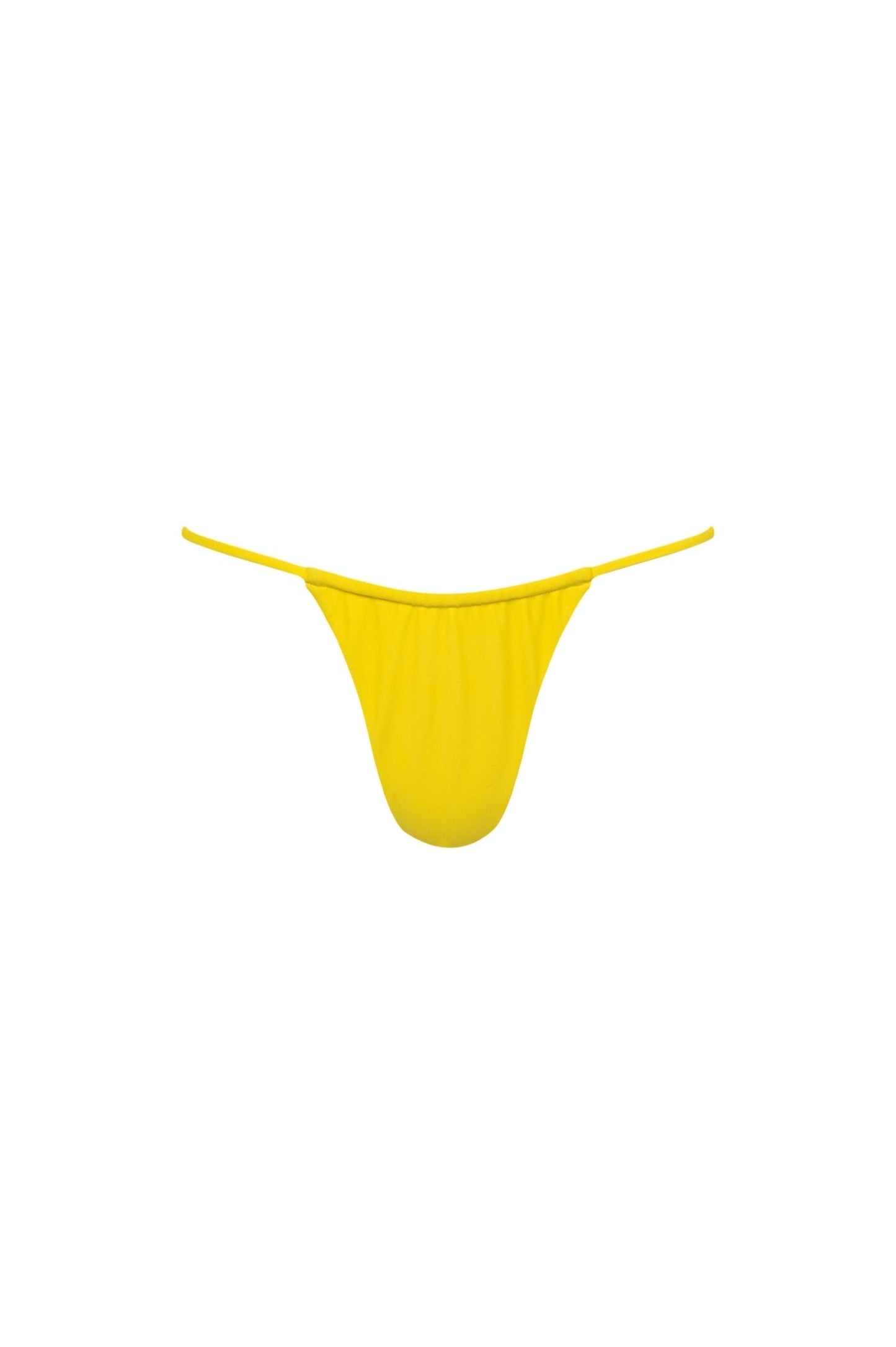 Bas de bikini Capri froncé à nouer jaune