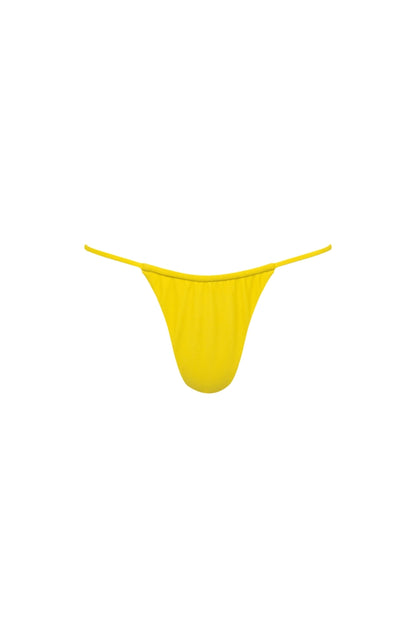 Bas de bikini Capri froncé à nouer jaune