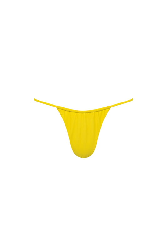Capri Ruched String Bikini Bottom – Yellow