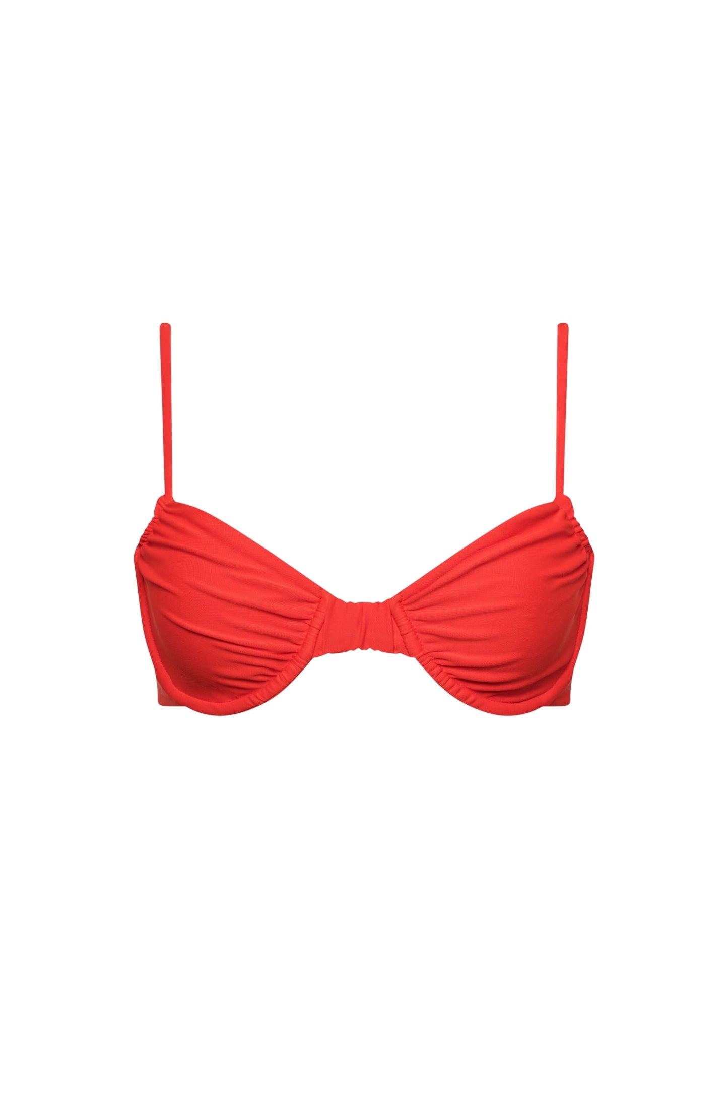 Haut de bikini Capri froncé à armatures Rouge