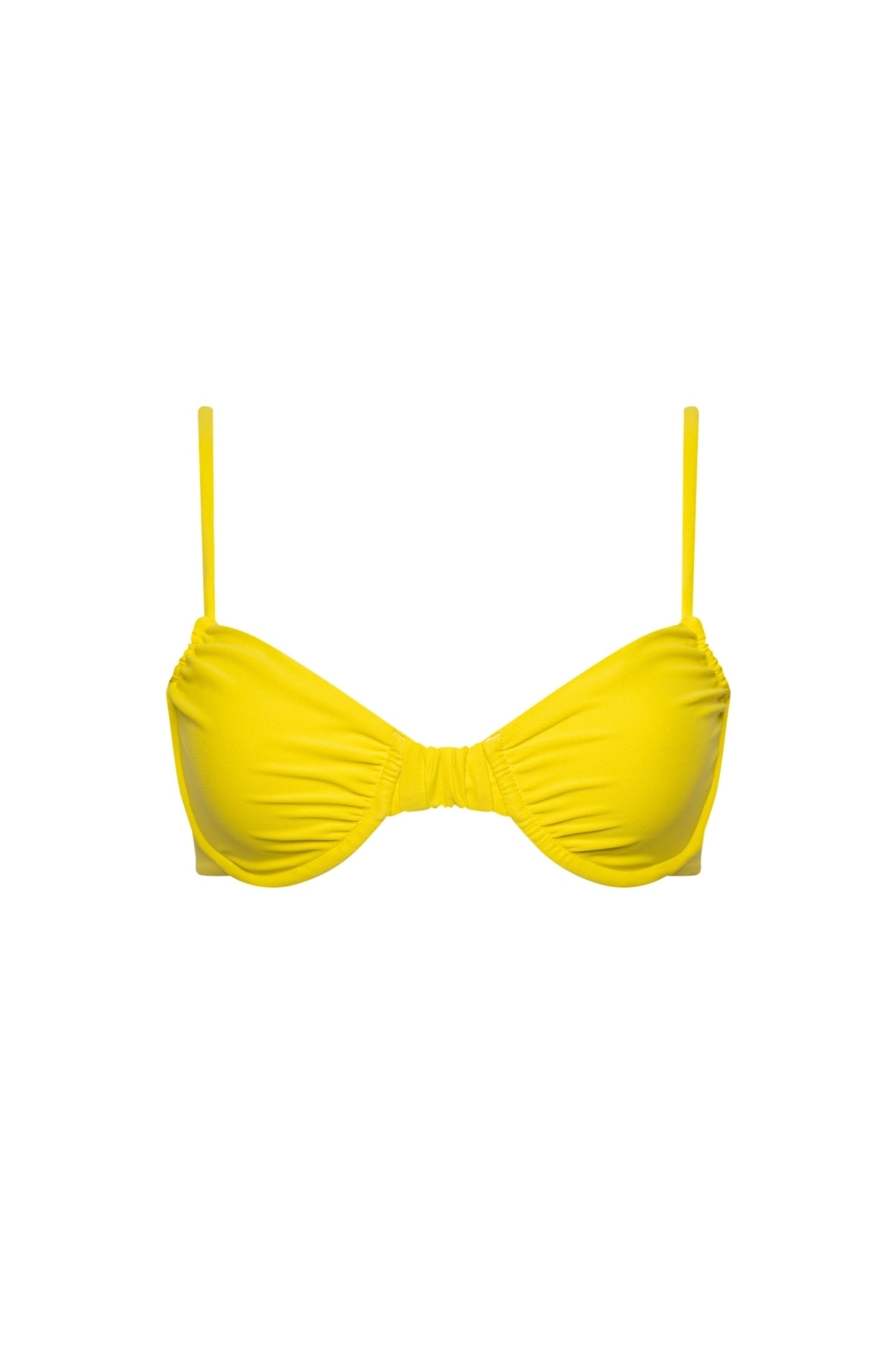 Capri Ruched Underwire Bikini Top Yellow