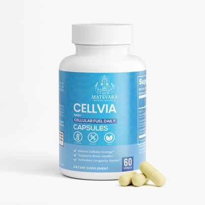 Cellvia NAD+ 500mg: Cellular Energy, Metabolism, Quercetin & Resveratrol | 60 Ct