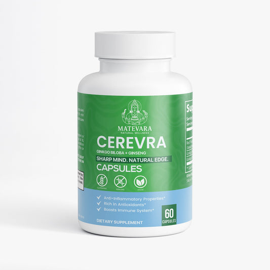Cerevra Capsules : Ginseng & Ginkgo Biloba | 60 Count